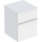Mueble lateral Geberit iCon con dos cajones: H=60cm, Cuerpo y frontal: blanco/cubierto mate, Tirador: blanco/con pintura polvo al horno mate